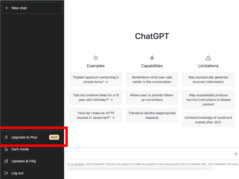 Cách nâng cấp chatgpt plus bước 2
