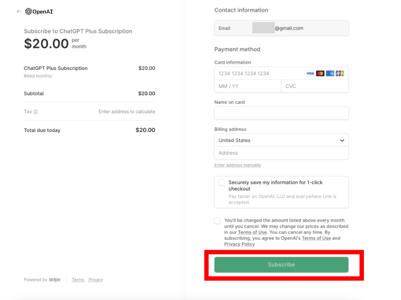 Cách nâng cấp chatgpt plus bước 4