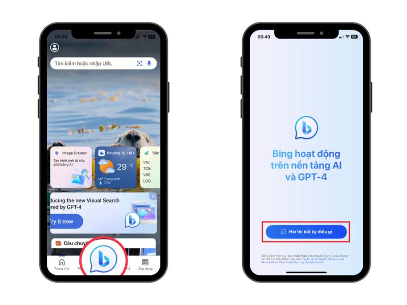 Hướng dẫn cài đặt bing ai trên điện thoại