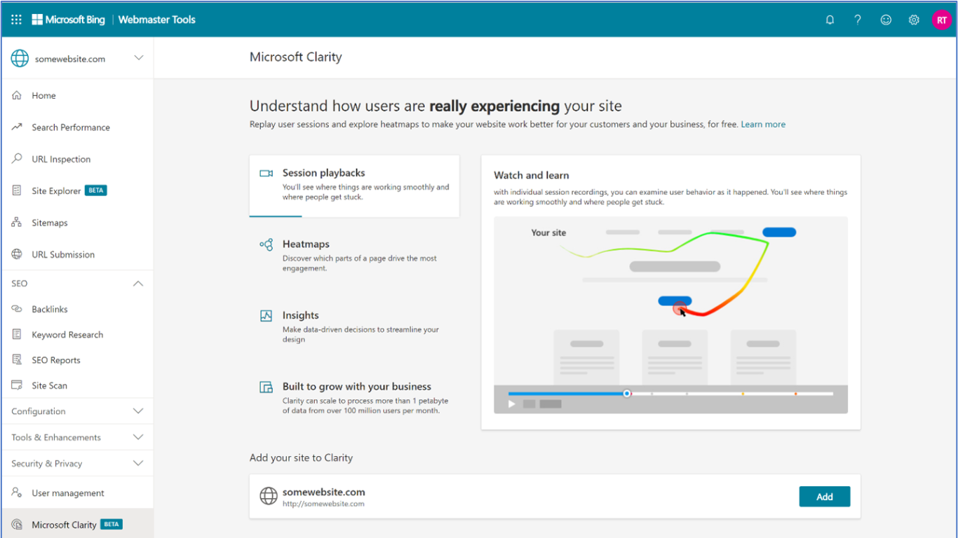 công cụ bing webmaster tools