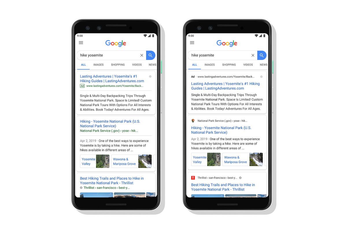 giao diện tìm kiếm mới của google