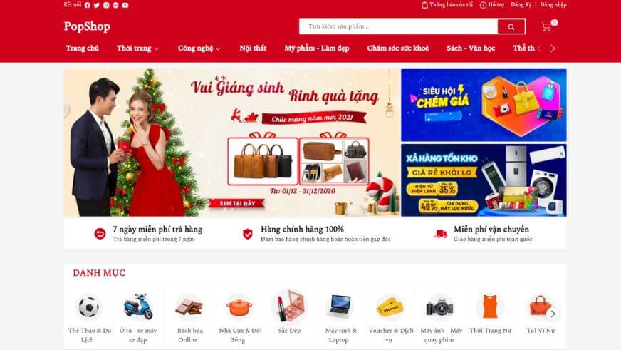 giao diện web bán hàng