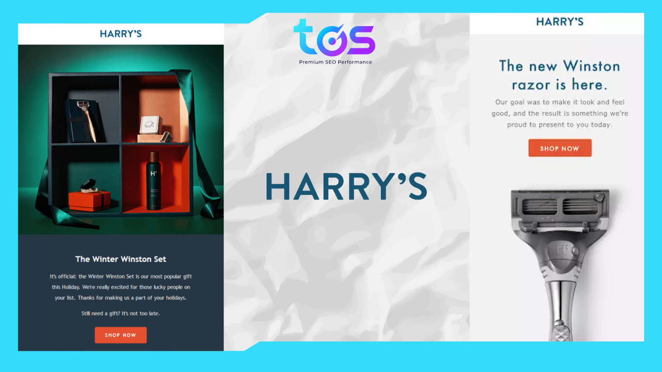 Mẫu thiết kế email marketing của Harry’s