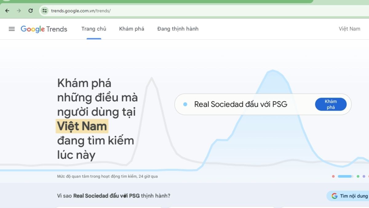 Link truy cập trực tiếp Google Xu hướng