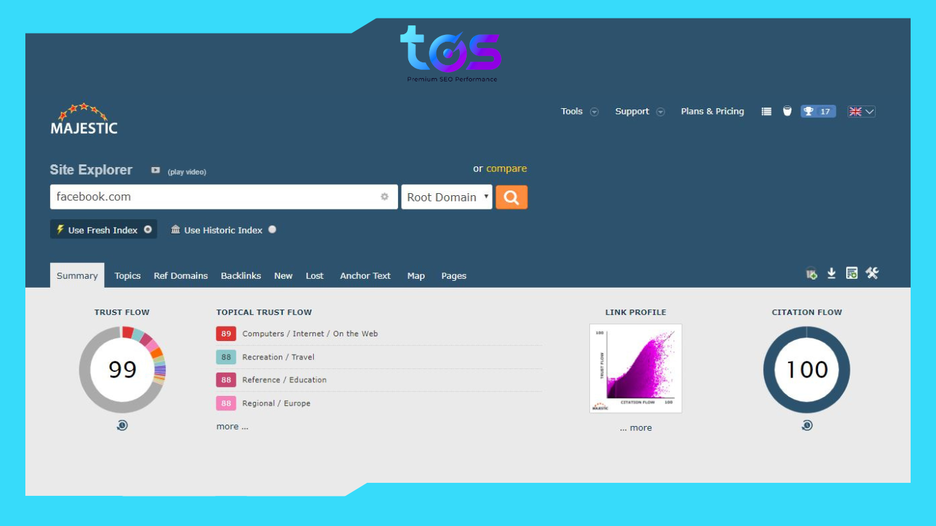 công cụ phân tích website majestic