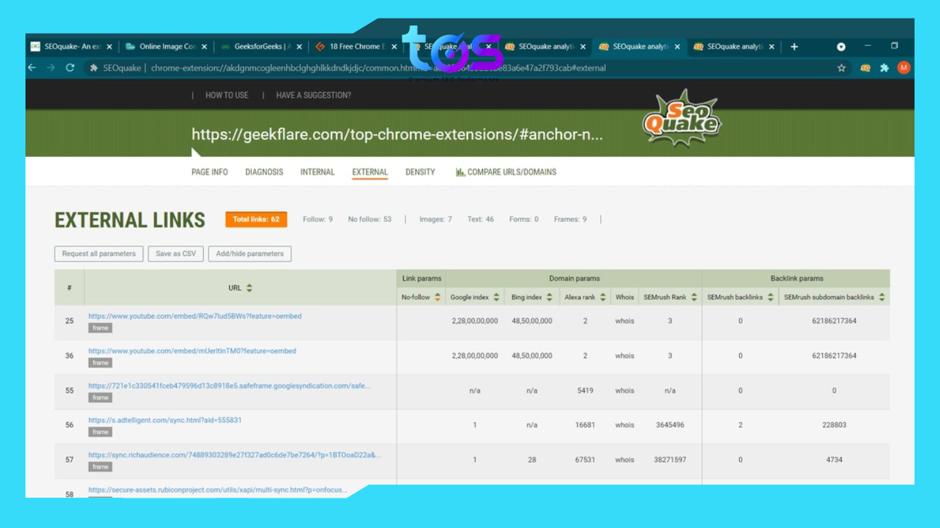 Công cụ SEO Onpage SEOQuake