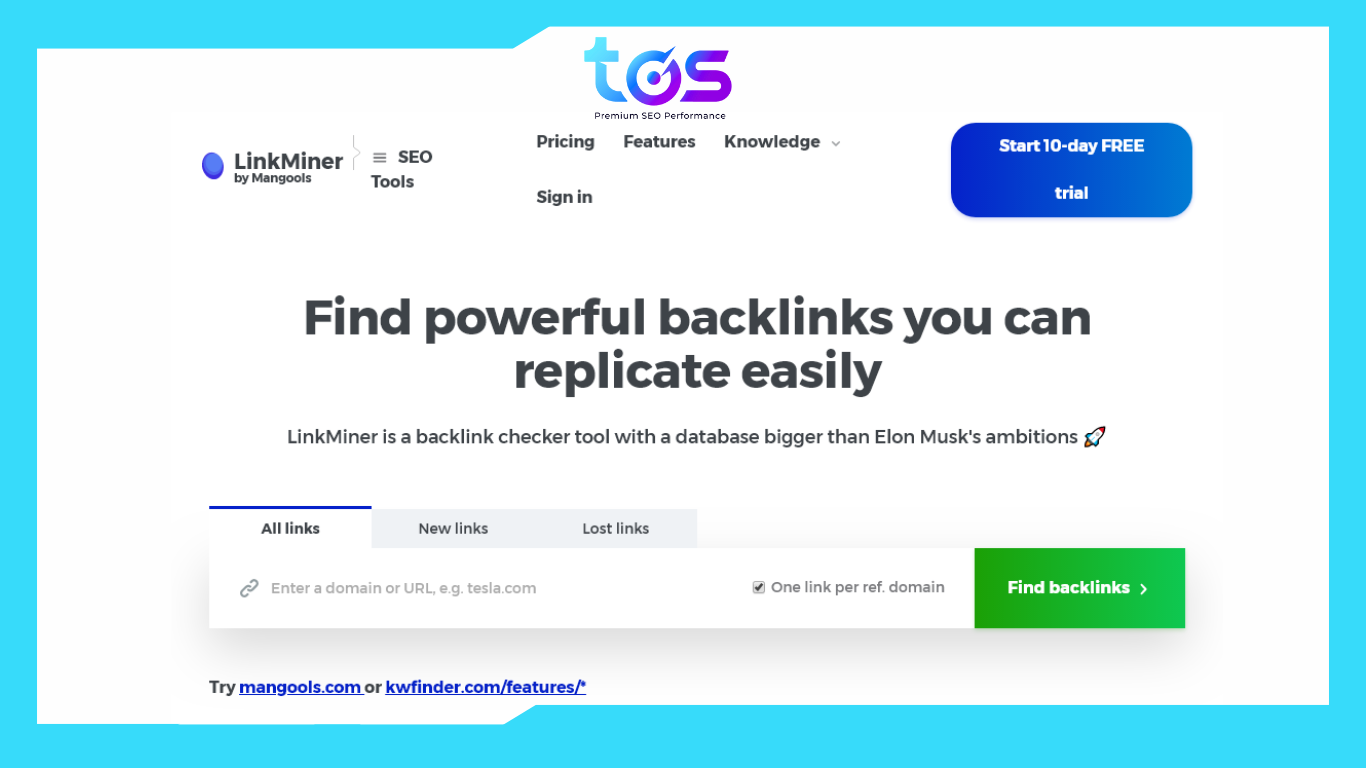 SEO tool phân tích backlink - LinkMiner