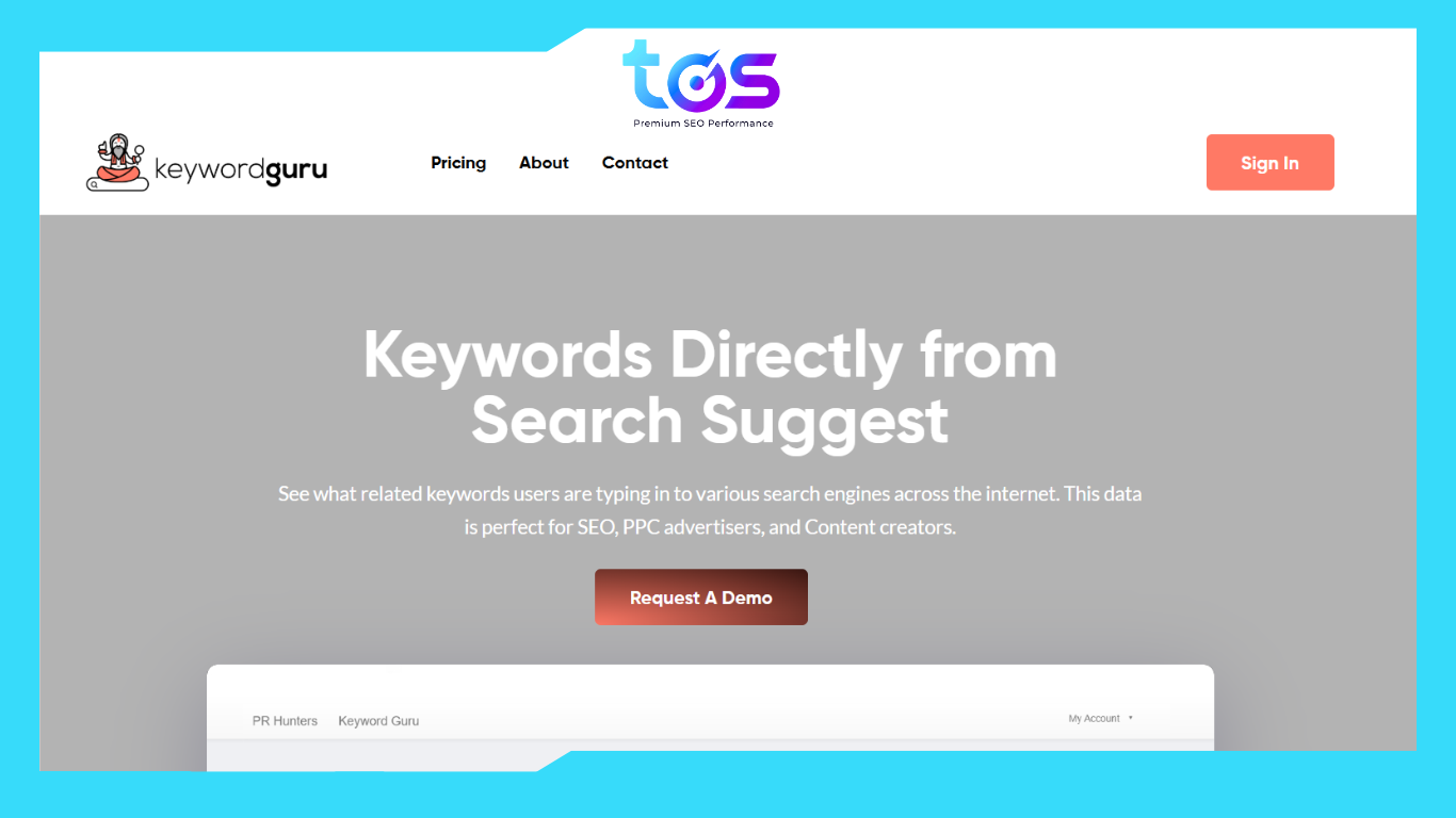 giao diện công cụ Keyword.Guru