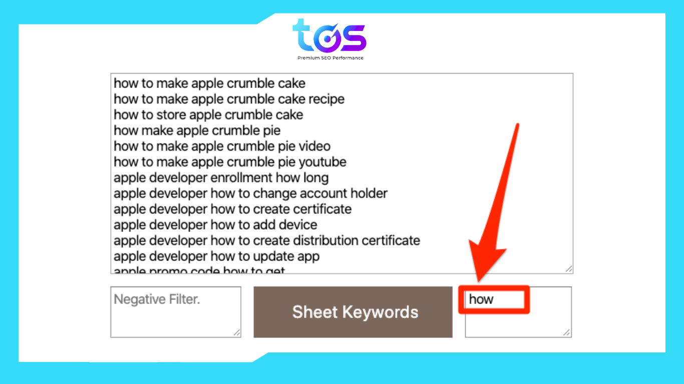 Chỉ hiển thị các từ khóa có chứa how