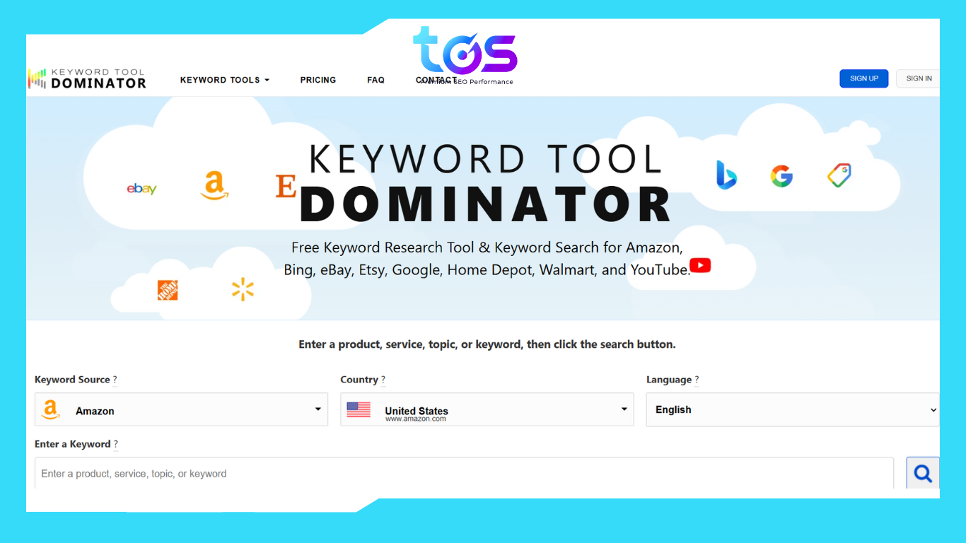 giao diện công cụ keyword tool dominator