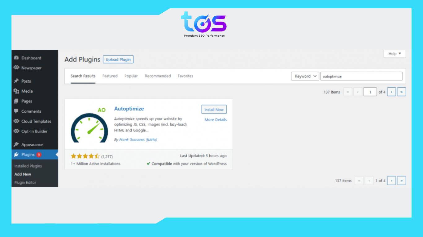Auto Optimize - Plugin SEO cho WordPress giúp tối ưu hoá hiệu suất website
