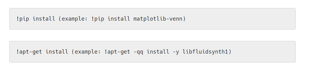 Cài đặt thư viện đặc biệt trong google collab